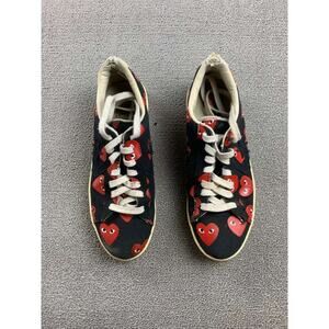 Converse Play Comme Des Garcons Sneakers Men 8 Black Heart Print Low Top Lace Up